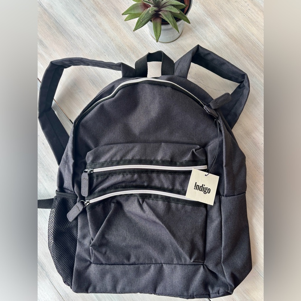 NWT Black Backpack Unisex with Front Zippers.